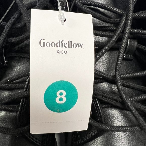 Men's Jeffery Cap Toe Combat Boots Black Size 8 Goodfellow & Co - Picture 5 of 6